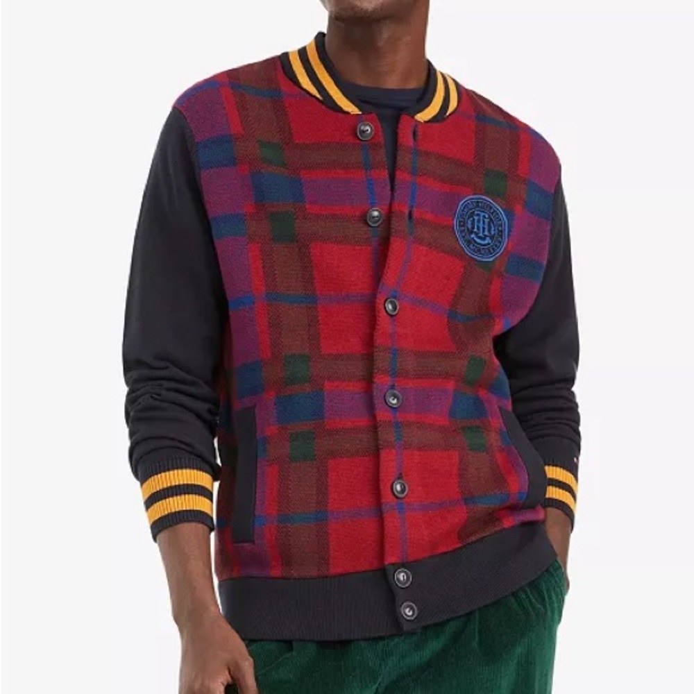 Tommy Hilfiger Bowman Baseball Cardigan Sweater Large NWT